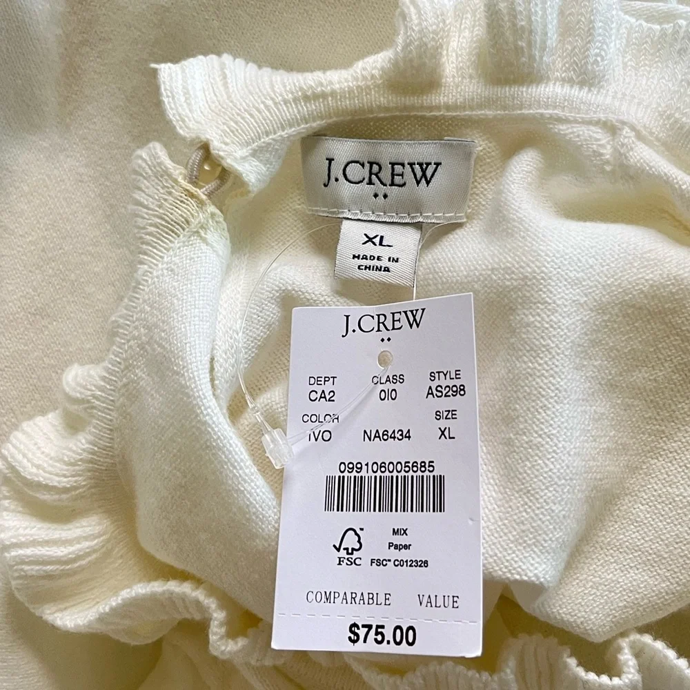 J.Crew factory 100% cotton waffle collar sweater top size XL NWT